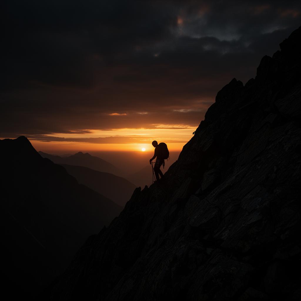 NextRide Experience — bergssiluett vid solnedgång